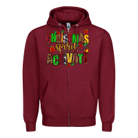 Burgundy christmas spirit activate Zipper Hoodie - AdoDesignShop