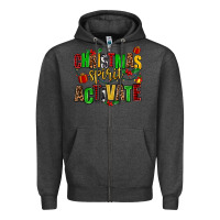 Charcoal Heather christmas spirit activate Zipper Hoodie - AdoDesignShop