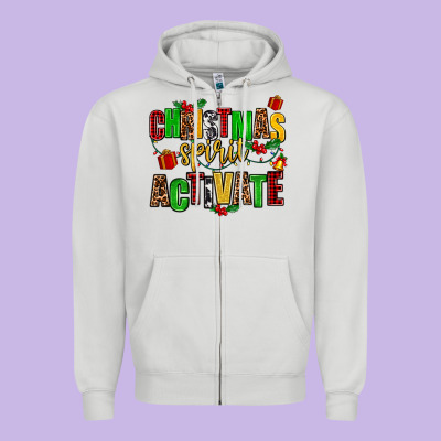 Christmas Spirit Activate Zipper Hoodie Designed By Adodesignshop