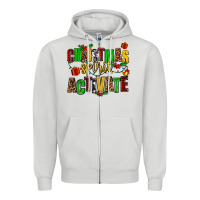 Dove Grey christmas spirit activate Zipper Hoodie - AdoDesignShop