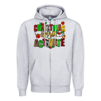 Heather Grey christmas spirit activate Zipper Hoodie - AdoDesignShop