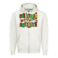 Oatmeal Heather christmas spirit activate Zipper Hoodie - AdoDesignShop