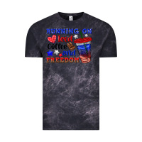 Cloud Black running on iced coffe and freedom Vintage Tee - texasbilliewilder