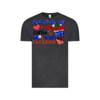 Vintage Black running on iced coffe and freedom Vintage Tee - texasbilliewilder