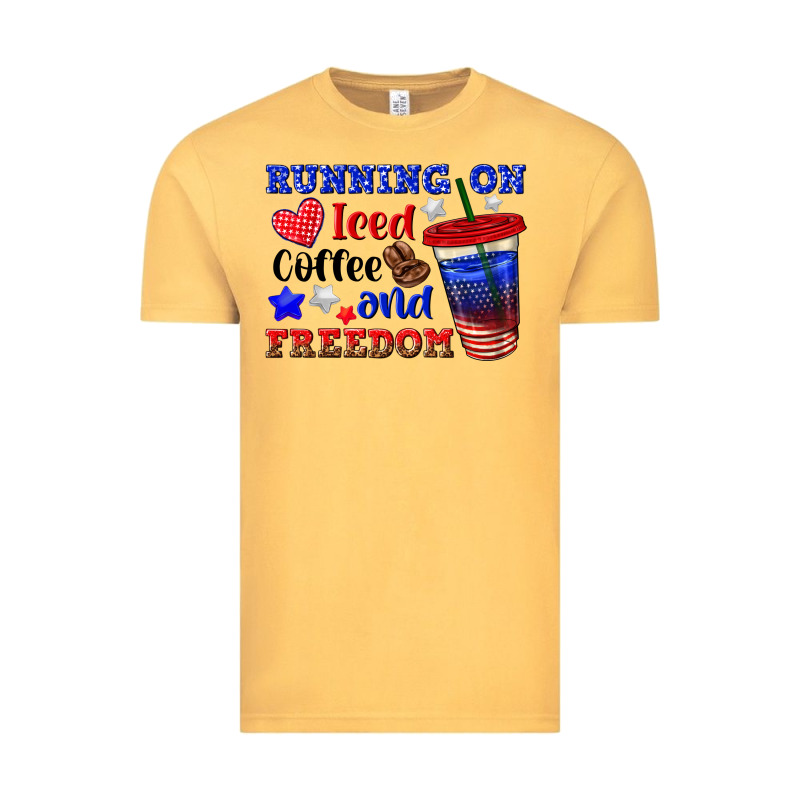 Running On Iced Coffe And Freedom Vintage Tee by texasbilliewilder | Teevron