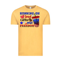 Vintage Mustard running on iced coffe and freedom Vintage Tee - texasbilliewilder