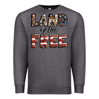 Charcoal Heather Land of the free America western pattern Premium Sweatshirt - Jasminsmagicworld