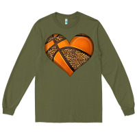 Army Green basketball heart Long Sleeve Tee - HRA Design Shop