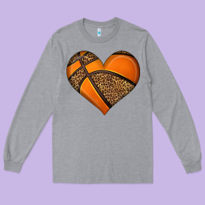 Basketball Heart Long Sleeve Tee Designed By Hra Design Shop