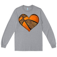 Heather Grey basketball heart Long Sleeve Tee - HRA Design Shop