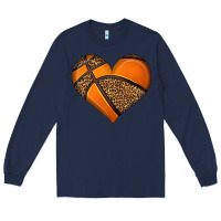Navy basketball heart Long Sleeve Tee - HRA Design Shop