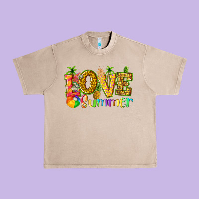 Love Summer With Pineapple Urban Heavy Tee Designed By Texasbilliewilder