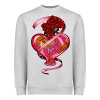 Heather Grey heart glass vase love tickets with rose Heavyweight Sweatshirt - RanaPortraitStore