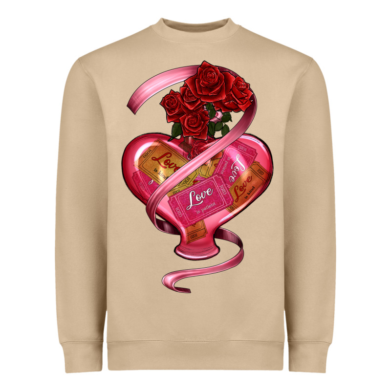 Heart Glass Vase Love Tickets With Rose Heavyweight Sweatshirt by RanaPortraitStore | Teevron