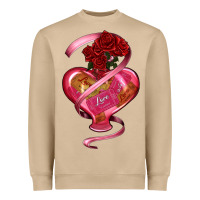Mushroom heart glass vase love tickets with rose Heavyweight Sweatshirt - RanaPortraitStore