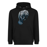Black Manatee Illustrations Heavyweight Hoodie - LillyAllenDesigns