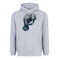 Heather Grey Manatee Illustrations Heavyweight Hoodie - LillyAllenDesigns
