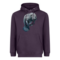Plum Manatee Illustrations Heavyweight Hoodie - LillyAllenDesigns