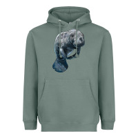 Sage Manatee Illustrations Heavyweight Hoodie - LillyAllenDesigns