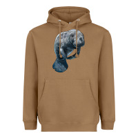 Toasted Coconut Manatee Illustrations Heavyweight Hoodie - LillyAllenDesigns