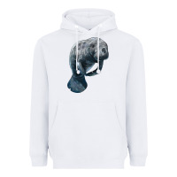 White Manatee Illustrations Heavyweight Hoodie - LillyAllenDesigns