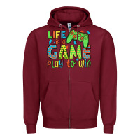 Burgundy life is a game play to win Zipper Hoodie - JahusDesignShop