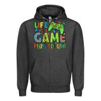 Charcoal Heather life is a game play to win Zipper Hoodie - JahusDesignShop