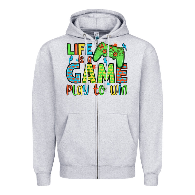 Life Is A Game Play To Win Zipper Hoodie by JahusDesignShop | Teevron