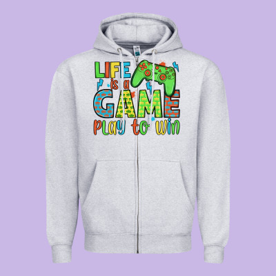 Life Is A Game Play To Win Zipper Hoodie Designed By Jahusdesignshop