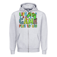 Heather Grey life is a game play to win Zipper Hoodie - JahusDesignShop