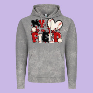 My Heart Is On That Field Baseball Vintage Hoodie Designed By Maliassmallbusiness