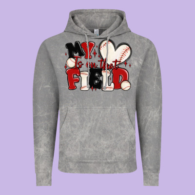 Vintage Hoodie my heart is on that field baseball