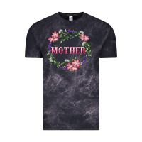 Cloud Black mother with floral wreath Vintage Tee - RanaPortraitStore