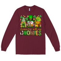 Burgundy St. Patrick's Day shamrockin' with my gnomies Long Sleeve Tee - Neo Western