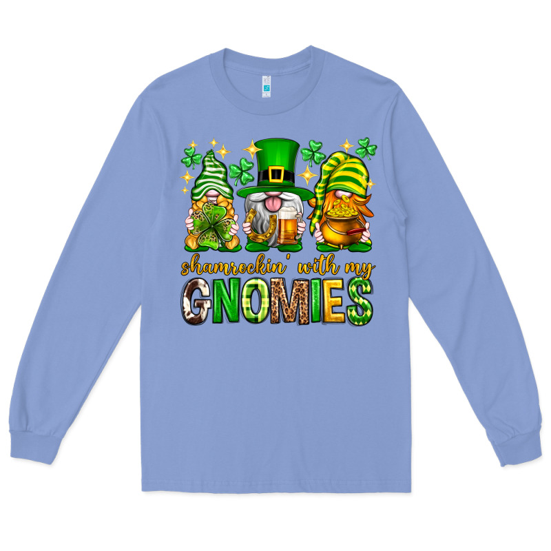 St. Patrick's Day Shamrockin' With My Gnomies Long Sleeve Tee by Neo Western | Teevron