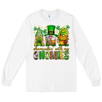 White St. Patrick's Day shamrockin' with my gnomies Long Sleeve Tee - Neo Western