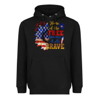 Black home of the free because of the brave Heavyweight Hoodie - NancyCooperArtShop