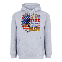 Heather Grey home of the free because of the brave Heavyweight Hoodie - NancyCooperArtShop