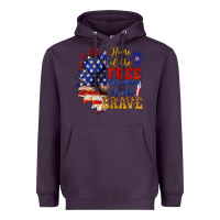 Plum home of the free because of the brave Heavyweight Hoodie - NancyCooperArtShop