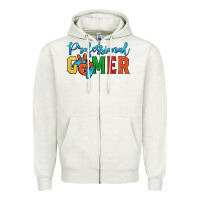 Oatmeal Heather professional gamer Zipper Hoodie - JahusDesignShop