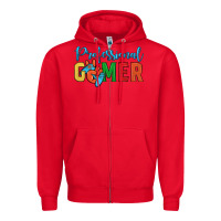 Red professional gamer Zipper Hoodie - JahusDesignShop