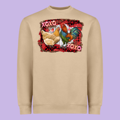 Heavyweight Sweatshirt xoxo rooster and chicken