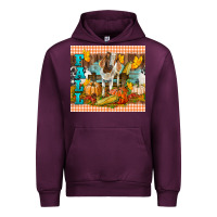 Mauve Wine fall with baby goat Urban Hoodie - LillyAllenDesigns