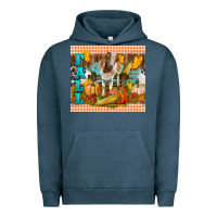 Pigment Midnight Navy fall with baby goat Urban Hoodie - LillyAllenDesigns