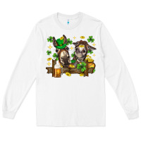 White St. Patrick's Day donkey Long Sleeve Tee - Neo Western