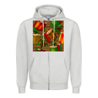 Dove Grey christmas gift box seamless pattern Zipper Hoodie - BundleAndBundleShop