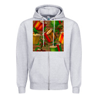 Heather Grey christmas gift box seamless pattern Zipper Hoodie - BundleAndBundleShop