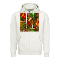 Christmas Gift Box Seamless Pattern Zipper Hoodie | Teevron
