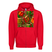 Red christmas gift box seamless pattern Zipper Hoodie - BundleAndBundleShop