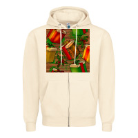 Sandshell christmas gift box seamless pattern Zipper Hoodie - BundleAndBundleShop